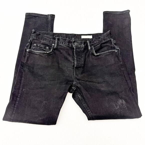 All Saints Rex Black Button Fly Slim LegDenim Jeans Size 33 - Picture 2 of 9